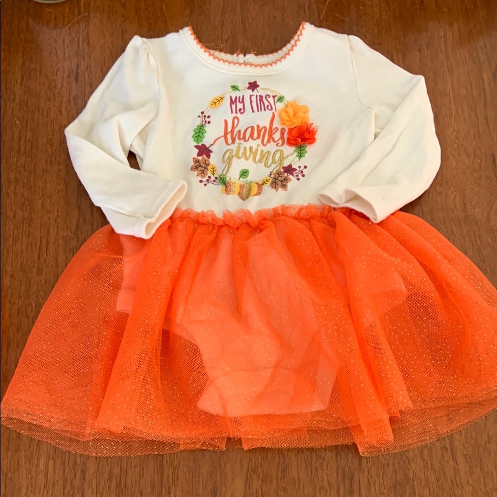 🍊5/$25 Baby Starters Thanksgiving Onesie with Tutu size 9m